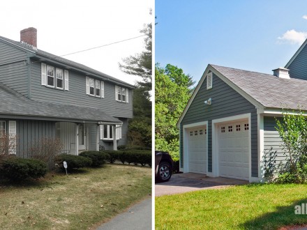 Boothbay Blue HardiePlank Siding with Actic White HardiTrim